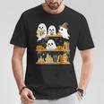 Cute Halloween Ghost Bookshelf Cat Book Lover T-Shirt Unique Gifts Cute Halloween Ghost Bookshelf Cat Book Lover T-Shirt Unique Gifts