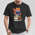 Cute Kawaii Kids Reading Books Glasses Red Panda Lover T-Shirt Unique Gifts Cute Kawaii Kids Reading Books Glasses Red Panda Lover T-Shirt Unique Gifts