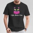 Cute Kitty Face Coffee Books & Cats T-Shirt Unique Gifts Cute Kitty Face Coffee Books & Cats T-Shirt Unique Gifts