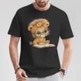 Cute Lion Cub Reading Book With Headwrap T-Shirt Unique Gifts