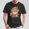 Cute Shiba Inu Mushroom Hat Reading Book Art T-Shirt Unique Gifts Cute Shiba Inu Mushroom Hat Reading Book Art T-Shirt Unique Gifts
