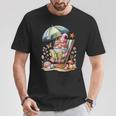 Cute Summer Relaxing Gnome Art For Book Lovers T-Shirt Unique Gifts