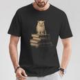 Dark Academia Vintage Owl On Books With Candle Library T-Shirt Unique Gifts
