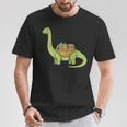Dinosaur Librarian Book Lover Reading Brontosaurus T-Shirt Unique Gifts