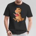 Dinosaur Reading Book Dino Reading Book Lovers Book Readers T-Shirt Unique Gifts
