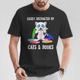 Distracted By Cats Coffee And Books T-Shirt Unique Gifts Distracted By Cats Coffee And Books T-Shirt Unique Gifts