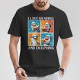 Dolphin Love Reading And Dolphins Child Book Lover T-Shirt Unique Gifts