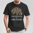 Easily Distracted By Bears & Books Lover Mammal Animal T-Shirt Unique Gifts