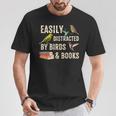 Easily Distracted By Birds & Books Vintage Birder T-Shirt Unique Gifts