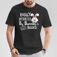Easily Distracted By Bunnies And Books T-Shirt Unique Gifts