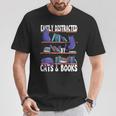Easily Distracted By Cats And Book Bookworm Cat Lover For Men Women T-Shirt Unique Gifts Easily Distracted By Cats And Book Bookworm Cat Lover For Men Women T-Shirt Unique Gifts