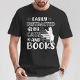Easily Distracted By Cats And Books Cats & Book Lovers T-Shirt Unique Gifts