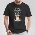 Easily Distracted By Cats And Books Cat & Book Lover T-Shirt Unique Gifts