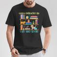 Easily Distracted By Cats And Books Cat Book Lovers Bookworm T-Shirt Unique Gifts