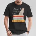 Easily Distracted Cats And Books Cat Lovers For Men Women Kids T-Shirt Unique Gifts