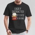 Easily Distracted By Cats And Books Cute Book Lover T-Shirt Unique Gifts Easily Distracted By Cats And Books Cute Book Lover T-Shirt Unique Gifts