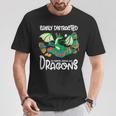 Easily Distracted By Coffee Books And Dragons Fantasy Sci-Fi T-Shirt Unique Gifts