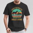 Easily Distracted By Dholes & Books Retro Wild Dogs Lover T-Shirt Unique Gifts