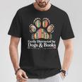 Easily Distracted By Dogs And Books Reading T-Shirt Unique Gifts