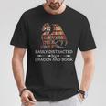 Easily Distracted By Dragon And Book Apparel T-Shirt Unique Gifts