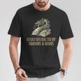 Easily Distracted By Dragons & Books Vintage Style T-Shirt Unique Gifts