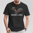Easily Distracted By Dragons And Books Nerd Readers T-Shirt Unique Gifts