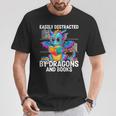 Easily Distracted By Dragons And Books T-Shirt Unique Gifts