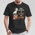 Easily Distracted By Goats And Books Goats And Book Reading T-Shirt Unique Gifts