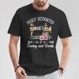 Easily Distracted By Sewing And Books Quilters T-Shirt Unique Gifts
