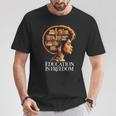 Education Is Freedom Afro Woman Book Illustration T-Shirt Unique Gifts