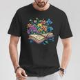 Enchanted Open Book With Blooming Flowers T-Shirt Unique Gifts