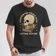 Existential Crisis Club Lifetime Member Skull Books Sarcasm T-Shirt Unique Gifts