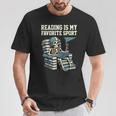 Football Skeleton Reading On Book Stack T-Shirt Unique Gifts