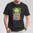 Frog Reading Books Bookworm Librarian T-Shirt Unique Gifts