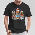 Gingerbread Reading Book Lovers Christmas Bookworm Librarian T-Shirt Unique Gifts