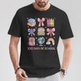 Girls 100 Days Of School Coquette Bow Pencil Bus Book Crayon T-Shirt Unique Gifts