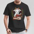 Goat Reading Book Graphic Goat With Book Floral T-Shirt Unique Gifts Goat Reading Book Graphic Goat With Book Floral T-Shirt Unique Gifts