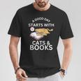 A Good Day Starts With Cats & Books T-Shirt Unique Gifts