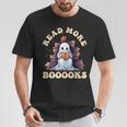 Groovy Read More Books Cute Ghost Teacher Halloween T-Shirt Unique Gifts