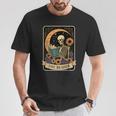 Halloween Tarot Card The Reader Skeleton Reading Books T-Shirt Unique Gifts