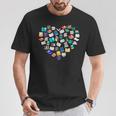 Heart Of Books Book Lover Heart Shape Reading T-Shirt Unique Gifts