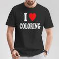 I Heart Love Coloring Hobbies Books Pencils Crayons Marker T-Shirt Unique Gifts