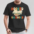 Hooked On Books Retro Reader T-Shirt Unique Gifts