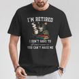I'm Retired 2026 Cat Reading Book Retirement T-Shirt Unique Gifts