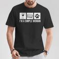 I'm A Simple Woman Wine Books & Dogs Reading Lover T-Shirt Unique Gifts I'm A Simple Woman Wine Books & Dogs Reading Lover T-Shirt Unique Gifts