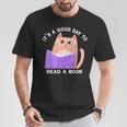 It's a Good Day To Read a Book Cat Kitty Reading Book Men Women Kids T-Shirt Unique Gifts