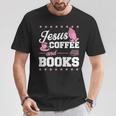 Jesus Coffee And Books Christian Reading Literary T-Shirt Unique Gifts