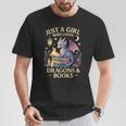 Just a Girl Who Loves Cute Dragons And Books T-Shirt Unique Gifts