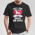 Just A Girl Who Loves Horses And Books Heart Reading T-Shirt Unique Gifts Just A Girl Who Loves Horses And Books Heart Reading T-Shirt Unique Gifts