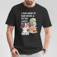 I Just Want To Read Books And Pet My Calico Kitty Cat T-Shirt Unique Gifts